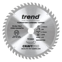 Trend CraftPro Thin Kerf Cordless Saw Blade - 184mm dia x 1.8 kerf x 16 bore 24T
