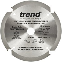 Trend PCD Fibreboard Saw Blade - 165mm dia x 1.8 kerf x 20 bore 4T