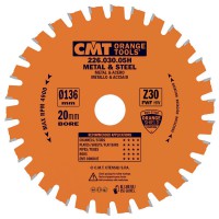 CMT Medium / Thick Metal and Steel Saw Blade 136mm dia x 1.5 kerf x 20 bore Z30 8FWF
