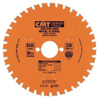 CMT Medium / Thick Metal and Steel Saw Blade 165mm dia x 1.6 kerf x 30 bore Z36 8FWF
