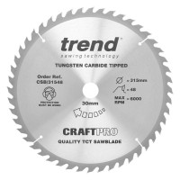 Trend CraftPro Combination Wood Saw Blade - 315mm dia x 3.2 kerf x 30 bore 48T