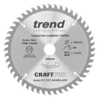 Trend CraftPro Trimming Crosscut Saw Blade - 162mm dia x 1.8 kerf x 20 bore 48T