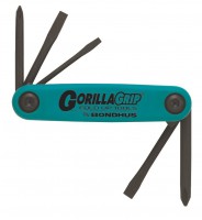 BONDHUS AFU5 Gorilla Grip Phillips + Slotted + Awl Key Fold Up Set - 5 pcs - 12545