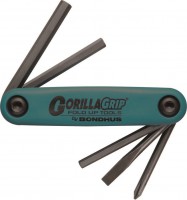 BONDHUS HFU5 Gorilla Grip Phillips + Slotted + Hex Key Fold Up Set - 5pcs - 12540