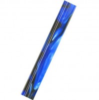 Charnwood Acrylic Pen Blank AR12 - 19mm Dia x 130mm Dark Blue with Black and White Swirl