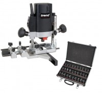 TREND T5EB 1/4\" Plunge Router with 30 Piece Cutter Set