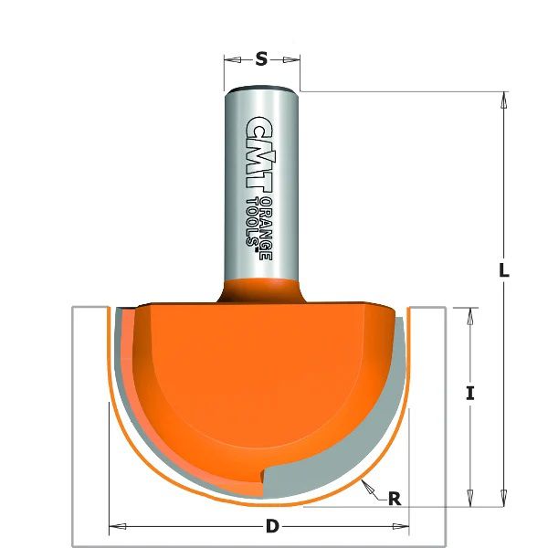 Cmt Round Nose Router Bit 19.05mm Radius X 1/2 Shank from Westcountry