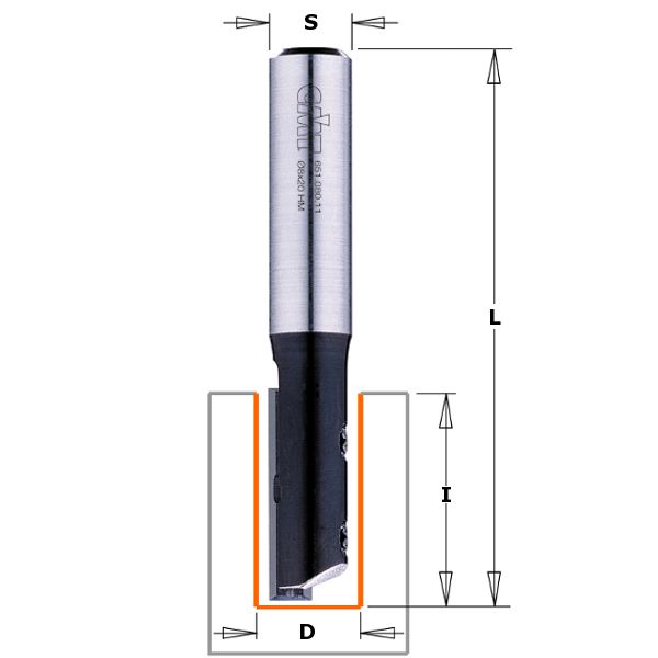 Cmt Straight Router Bit With Insert Knives 9.5 Dia X 30mm Cut X 1/2 Shank from Westcountry