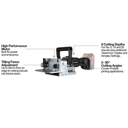 TREND T18S/BJKB 18V CORDLESS BISCUIT JOINTER WITH BOX Machinery 4 Wood