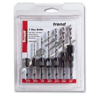 Trend Snappy 7pc Drill Bit Set, Imperial (Inch) Sizes 1/16\" to 1/4\" - SNAP/D/SET