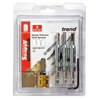 Trend Snappy 4pc Drill Bit Guide Set for 6, 8, 10 Gauge, with Quick Chuck - SNAP/DBG/SET