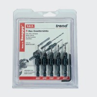 Trend Snappy 5pc TC Countersink Set 9.5mm to 12.7mm for No 4 to No 12 Gauge Screws - SNAP/CSTC/SET