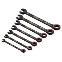 Draper Expert HI-TORQ Metric Reversible Ratchet Combination Spanner Set, Black (7 Piece) - 03911