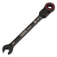 Draper Expert HI-TORQ Metric Flexible Head Ratchet Combination Spanner, 9mm, Black - 03915