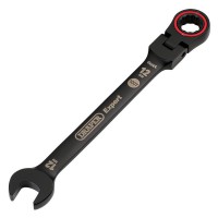 Draper Expert HI-TORQ Metric Flexible Head Ratchet Combination Spanner, 12mm, Black - 03918