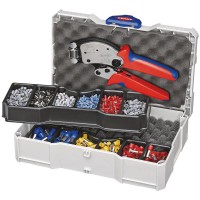 Knipex Crimper and Crimp Assortment for Wire Ferrules with Plastic Collars in Mini Systainer - 97 90 13