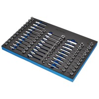 BUNKER Torx, Hexagon, E-Torx, Multi-Tooth/Spline, Ribe Socket Set in EVA Foam Inlay - 29449