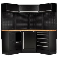 BUNKER Modular Storage Corner Combo with Hardwood Worktop (18 Piece) - 30211