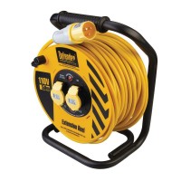 Defender 2-Way Heavy Duty Industrial Cable Reel - 110V 16A 50m - E86510