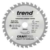 Trend CraftPro Combination Wood Saw Blade - 160mm dia x 1.8 kerf x 20 bore 32T