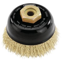 Draper Expert Brassed Steel Crimped Wire Cup Brush, 60mm, M10 - 52634