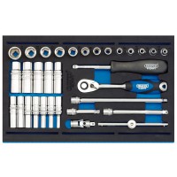 Draper Expert Socket Set in 1/4 Drawer EVA Insert Tray, 1/4\" (32 Piece) - 63532