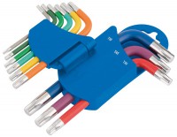 Draper Expert TX-STAR Torx Metric Coloured Short Arm Key Set (9 Piece) - 66135