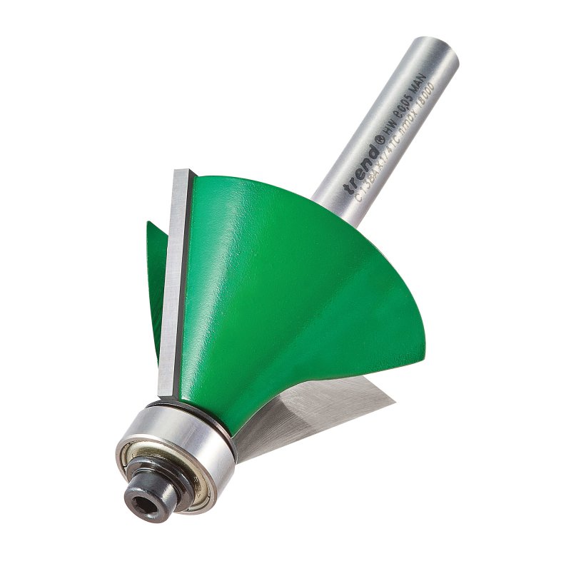 Trend C138ax1/4tc Craftpro Guided Bevel Router Cutter 60 Deg X 20.6mm Cut X 1/4 Shank from