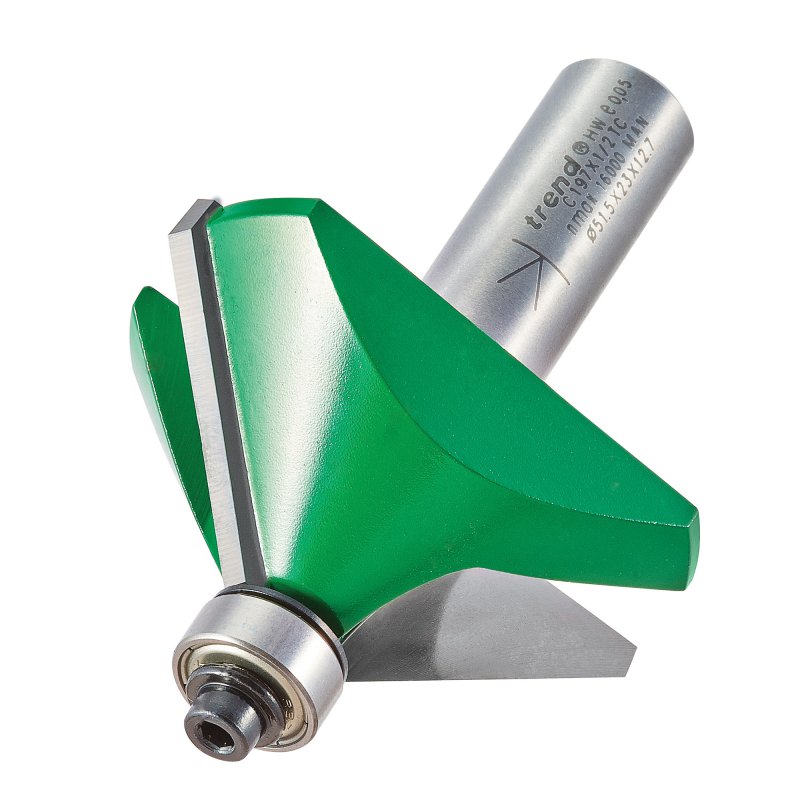 Trend C197x1/2tc Craftpro Guided Chamfer Router Cutter 45 Deg X 19mm
