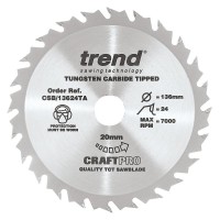 Trend CraftPro Thin Kerf Cordless Saw Blade - 136mm dia x 1.5 kerf x 20 bore 24T