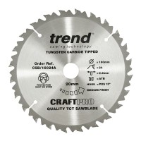 Trend CraftPro Combination Wood Saw Blade - 160mm dia x 2.2 kerf x 20 bore 24T