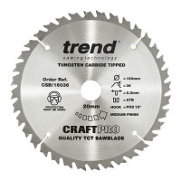 Trend CraftPro Combination Wood Saw Blade - 160mm dia x 2.2 kerf x 20 bore 36T