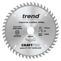 Trend CraftPro Trimming Crosscut Saw Blade - 160mm dia x 2.4 kerf x 20 bore 48T