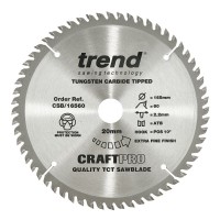 Trend CraftPro Fine Trim Finishing Saw Blade - 165mm dia x 2.2 kerf x 20 bore 60T