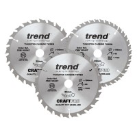Trend CraftPro Triple Pack Mixed Saw Blade - 165mm dia x 1.5 kerf x 20 bore 24T 40T