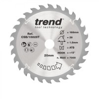 Trend Wood Cordless Circular Saw Blade - 168mm dia x 1.8 kerf x 20 bore 28T