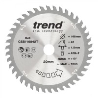 Trend Wood Cordless Circular Saw Blade - 168mm dia x 1.8 kerf x 20 bore 42T