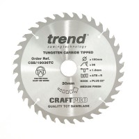 Trend CraftPro Thin Kerf Cordless Saw Blade - 190mm dia x 1.6 kerf x 30 bore 36T