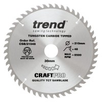 Trend CraftPro Combination Wood Saw Blade - 210mm dia x 2.4 kerf x 30 bore 48T