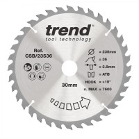 Trend Wood Circular Saw Blade - 235 dia x 2.8 kerf x 30 bore 36T