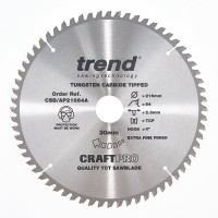 Trend CraftPro Aluminium / Plastic Saw Blade - 216mm dia x 2.3 kerf x 30 bore 64T