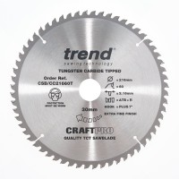 Trend CraftPro Crosscut Wood Mitre Saw Blade - 216mm dia x 2.16 kerf x 30 bore 60T