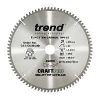 Trend CraftPro Crosscut Wood Mitre Saw Blade - 260mm dia x 2.3 kerf x 30 bore 80T