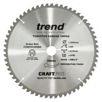 Trend CraftPro Crosscut Wood Mitre Saw Blade - 305mm dia x 2.44 kerf x 30 bore 60T