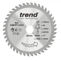 Trend Laminate / HPL Circular Saw Blade - 140mm dia 1.8 kerf x 20 bore 42T