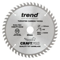 Trend CraftPro Panel Trimming Saw Blade - 160mm dia x 2.2 kerf x 20 bore 48T