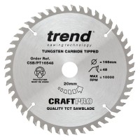 Trend CraftPro Panel Trimming Saw Blade - 165mm dia x 2.2 kerf x 20 bore 48T