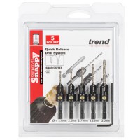 Trend Snappy 5pc Countersink Set 9.5mm to 12.7mm for No 4 to No 12 Gauge Screws - SNAP/CS/SET