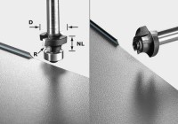 Festool 499797 Roundover Cutter - 3mm Radius x 22mm Dia x 8mm Shank HW OFK
