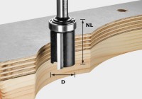 Festool 491028 Edge Trimming Cutter - 25mm Cut x 19.05mm Dia x 8mm Shank HW